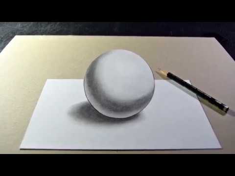 How to Draw a 3D Ball with Pencil - YouTube