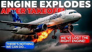 ATC EMERGENCY | JetBlue A320 Engine Failure Destroys Right Engine After Takeoff