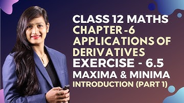 Class 12 Maths Chapter 6, Maxima & Minima (Introduction Part 1) | Applications of Derivatives