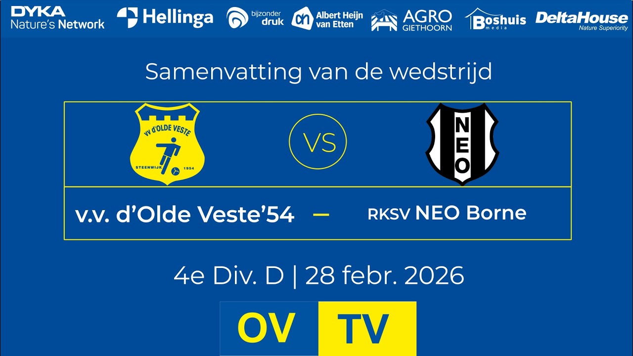 OV-TV | Samenvatting | v.v. d'Olde Veste '54 - RKSV NEO | 28-02-2026 | 4e Div. D