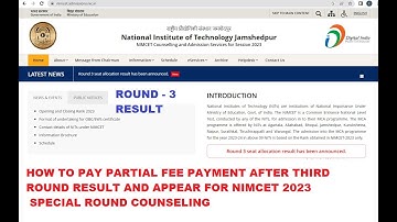 #NIMCET 2023 Third Round Allotment Released || How to Appear Special Round Counseling in NIMCET 2023