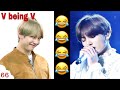 BTS Jungkook singing passionately but Taehyung being Taehyung 😂😂 #BTSshorts