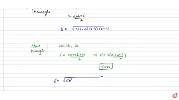 "If every side of a   triangle is doubled, then increase in the area of the triangle is