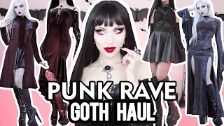 🦇🖤 PUNK RAVE HAUL   TRY ON 🦇🖤 Elegant / Romantic Goth Outfits | Vesmedinia