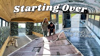 Why We&#39;re Starting COMPLETELY OVER on our School Bus Conversion | DEMO WEEK 1