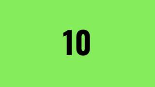 Countdown Timer 10  sec  green screen with Sound effects and Time up | no copyright
