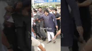 Power Star Pawan Kalyan Entry | Arrival Block Gannavaram Airport | AP Politics