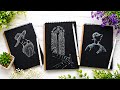 3 Aesthetic Drawings on Black Paper 🖤✨
