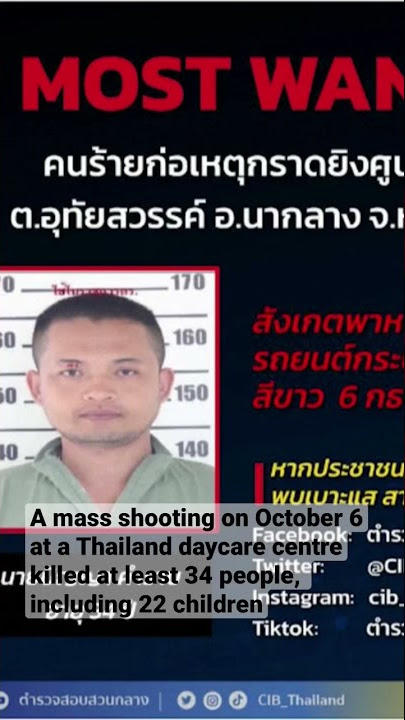 Thai nursery shooting: the gunman, who killed himself identified as a former police officer