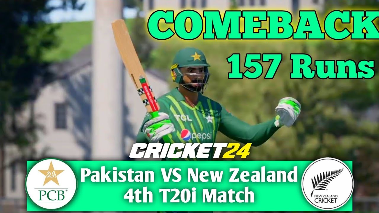 Pakistan VS New Zealand 4th T20i Match 2024 || Cricket 24 Gameplay T20i ...