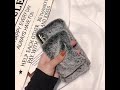 Чехол для iPhone/ Phone case/ натуральный мех/ rabbit fur