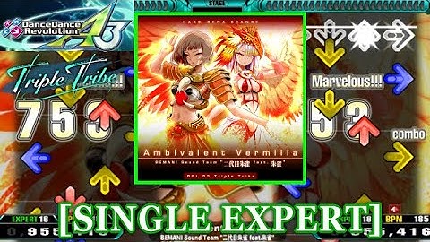 【DDR A3(2024)】 Ambivalent Vermilia / BEMANI Sound Team "二代目朱雀 feat.朱雀" [SINGLE EXPERT] 譜面確認+Clap