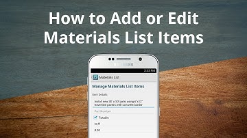 How to Add or Edit Materials List Items in JobFLEX