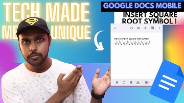 How to insert square root symbol in Google docs mobile | how to add square root sign in docs mobile