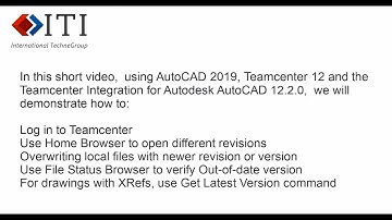 TCAA - Demo of Teamcenter Integration for Autodesk AutoCAD: Local File Management