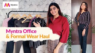 *Branded Office Wear* Myntra Formal & Office Wear Try On Haul | Shirts Tops Trousers Skirts Haul