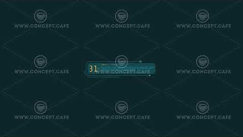 Animated HUD infographic element virtual box with data.