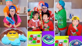 Merry Christmas vs Emoji cake ice cream challenge! 🍨 #funny by Ethan Funny Family