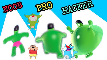 Noob vs Pro vs Hacker in Wobble Man Run | With Oggy and Jack |  Tiroti Gaming