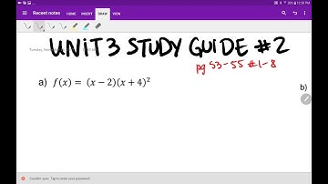 Algebra 2/ Trig Unit 3 Study Guide Part 1