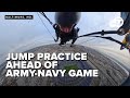 WATCH: U.S. Navy's parachute team practices jump for Army-Navy game at M&T Bank Stadium