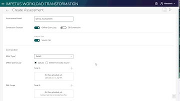 Assessment Creation and Update -Impetus Data Warehouse Transformation Platform