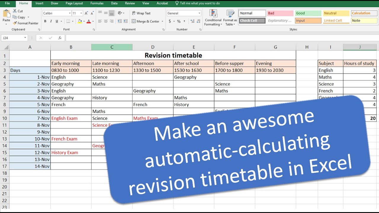 Exam Study Schedule Template from i.ytimg.com