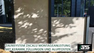 Keramik Sichtschutz Zaun Windschutz Mit Alu Pfosten Zacalu - Zaun Selber Bauen - Zaunsystem