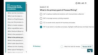 Process Mining Fundamentals Accreditation Exam 100% Pass Score 