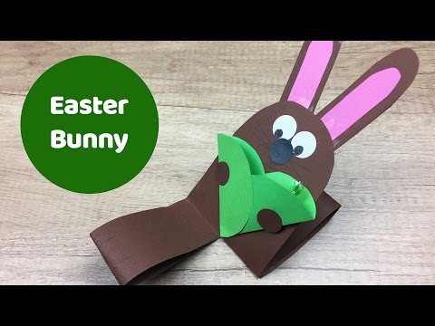 Easter bunny with pocket for treat, easy DIY for kids.