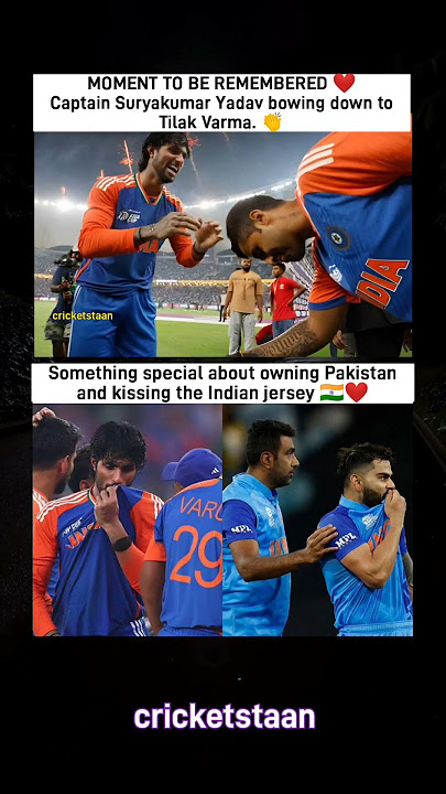 suryakumar yadav bowing down to tilak varma after winning asia cup final