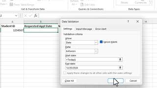 Office 365 Excel - Tutorial 7 (Data Validation)