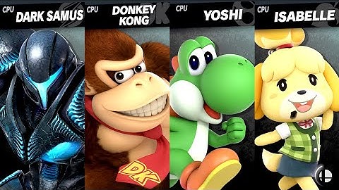 Dark Samus VS Donkey Kong VS Yoshi VS Isabelle LV 9 CPU Battle Super Smash Bros Ultimate