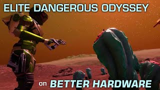 Bqhw30 Elite Dangerous Odyssey On A Better Pc Odd Cactus Scanning Brown Sky Planet 