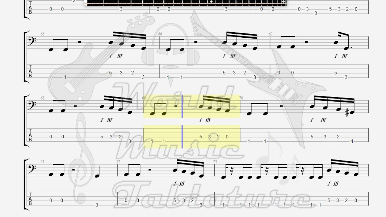 Dio, Ronnie James   The Last In Line BASS GUITAR TAB
