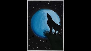 MOONLIGHT WOLF WITH SOFT PASTELS - STEP BY STEP FOR BEGINNERS screenshot 1