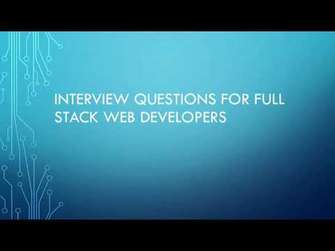 Must know answer for these interview questions |Full stack web developer