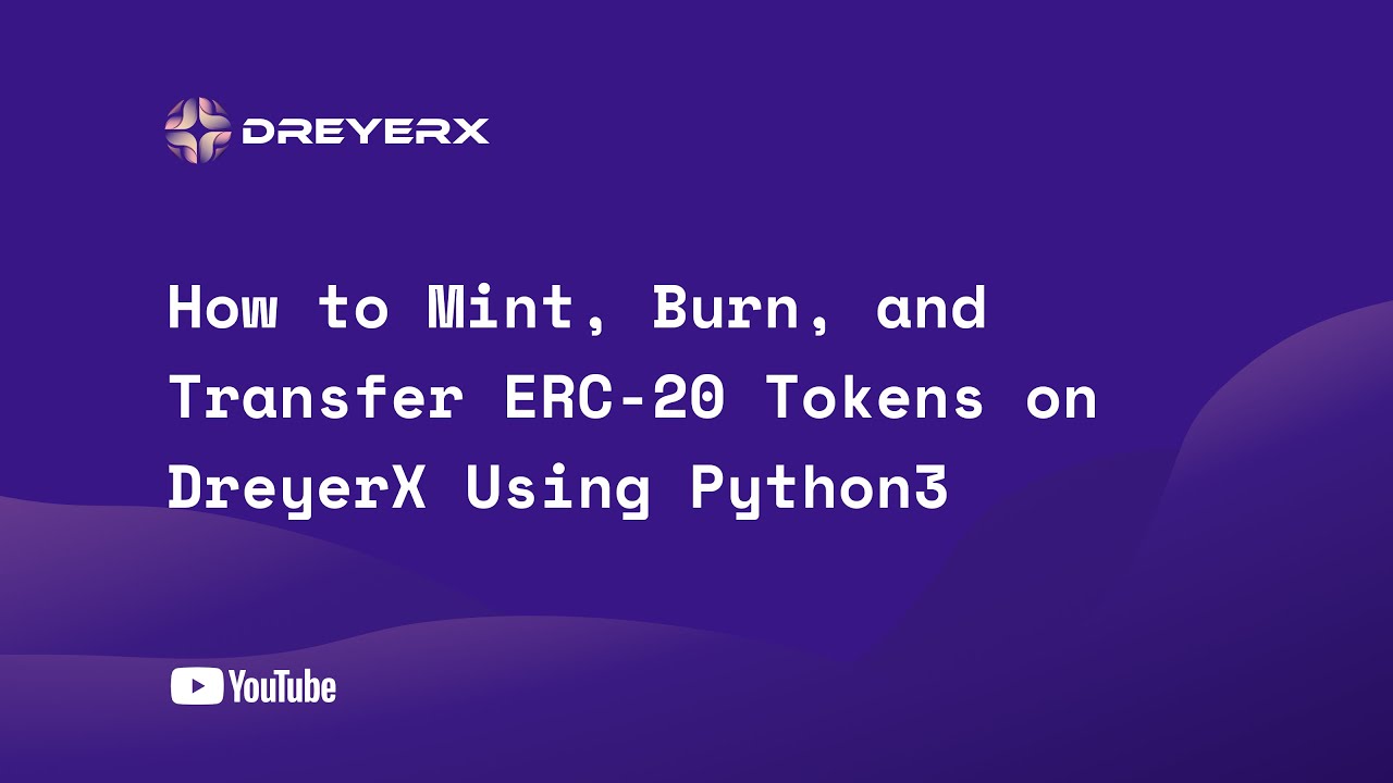 How to Mint, Burn, and Transfer ERC-20 Tokens on DreyerX Using Python3 ...