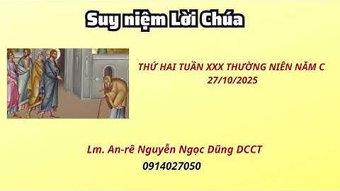 Suy niệm Lời Chúa thứ hai tuần XXX thường niên năm C 27/10/2025 Lm. An-rê Nguyễn Ngọc Dũng DCCT