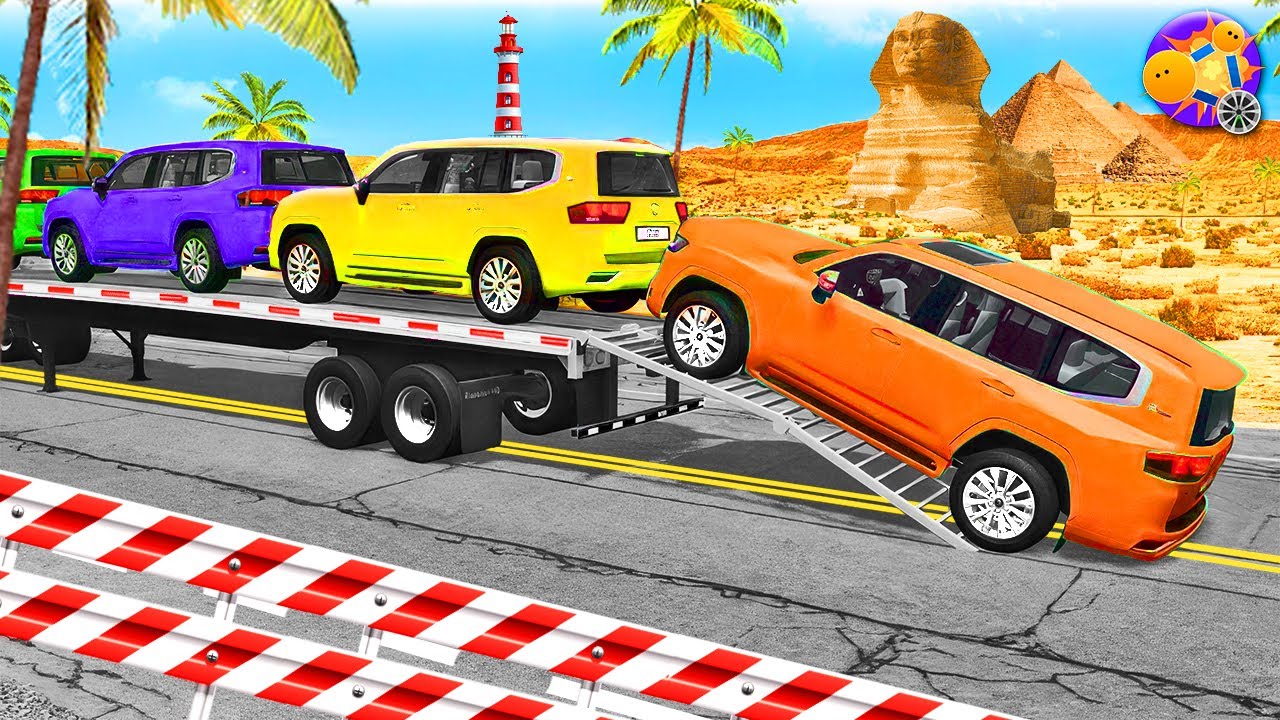 Multiple Trucks vs Speed Bumps – Convoy Crash Physics (BeamNG.Drive) 🚆