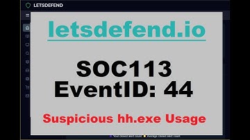 SOC113 EventID: 44 (Suspicious hh.exe Usage) [Jan. 31, 2021, 4:59 p.m.]