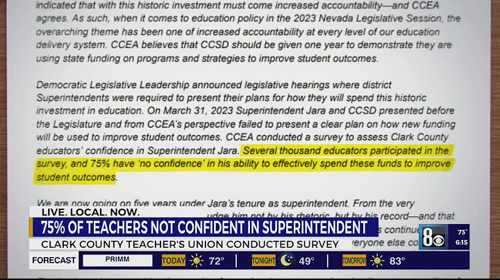 Survey reveals majority of teachers dissatisfied with Clark County superintendent