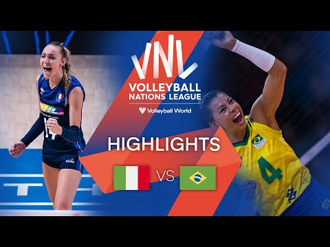 Italy vs. Brazil - FIVB Volleyball Nations League - Women - Match Highlights, 17/07/2022