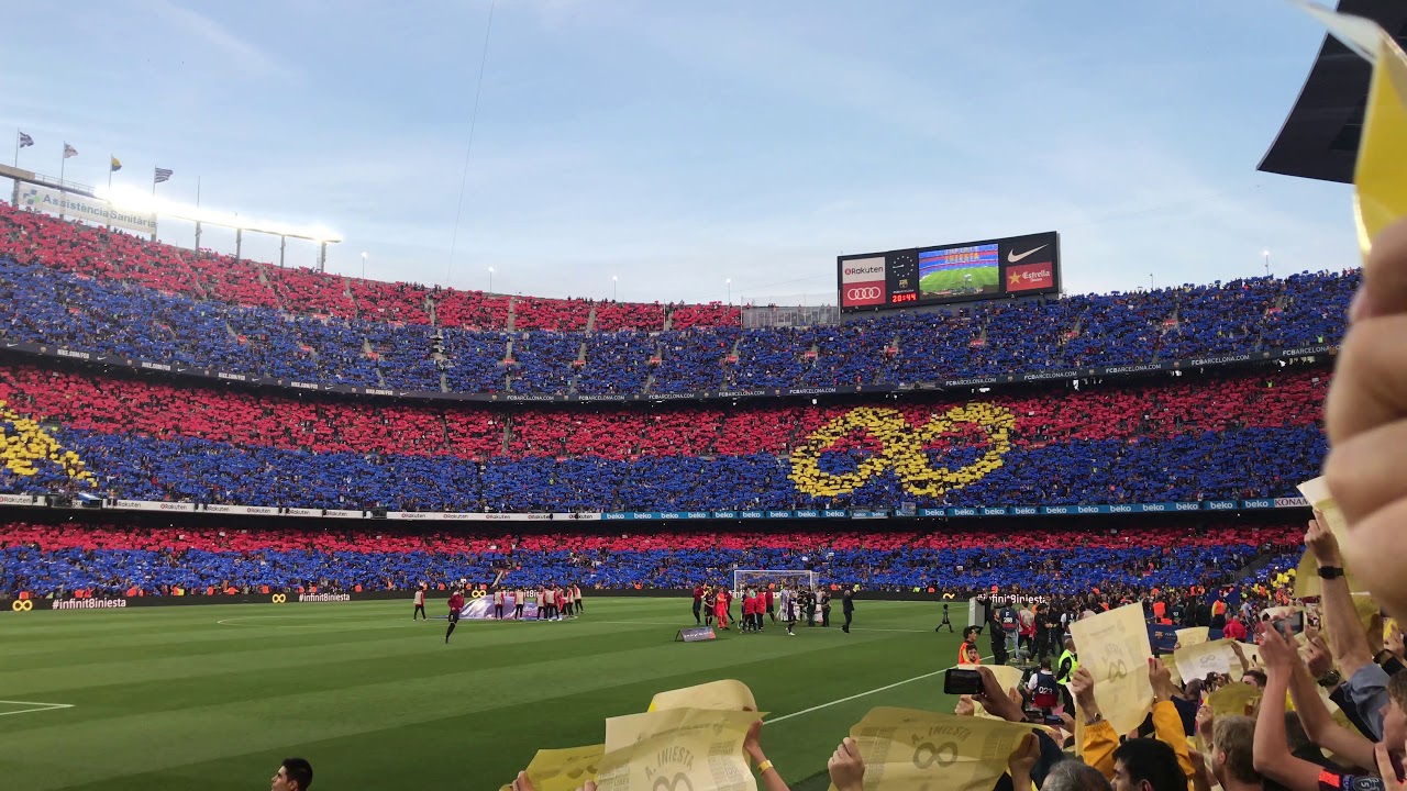 Fc Barcelona Iniesta Farewell Camp Nou Mosaic 4k Youtube