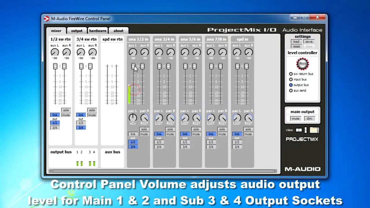 M-Audio ProjectMix I/O: Driver Settings Control Panel - Part 2