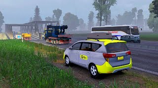 OLA Cab Journey | Car Driving in Heavy Rain | Toyota Innova Crysta | ETS2 Car Mod