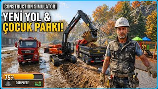 55 RAGNAR İNŞAAT 🚧 PROJELERE BAŞLADI🔸ASFALT YOL VE PARK YAPIYORUZ🔸#constructionsimulator  screenshot 3