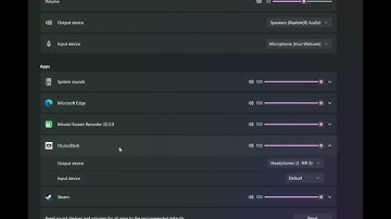 Oculus Rift S  - settings - Sound Headset (multiple outputs)
