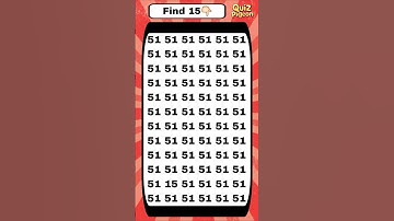 Find The Number 51 #iqtest #quiztime #numberpuzzle #quizgames