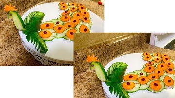 How to Make Yummy Cucumber Peacock - Cucumber Carving Garnish